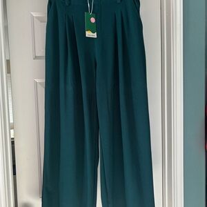 HALARA Teal Pleated Pants
